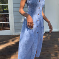 Alexa Indigo Gingham Dress